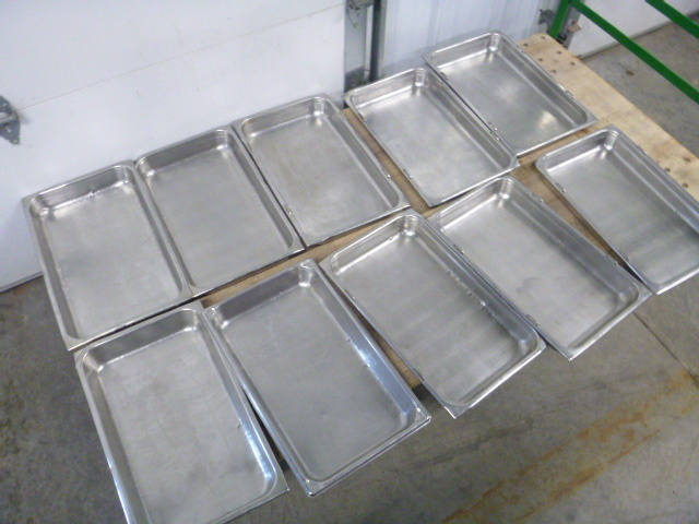 lot 105 image: 10 Full Size Steam Table Pans