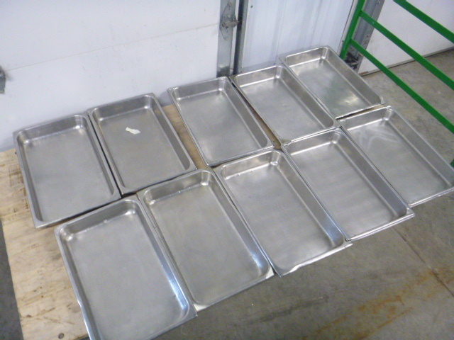 lot 108 image: 10 Full Size Steam Table Pans