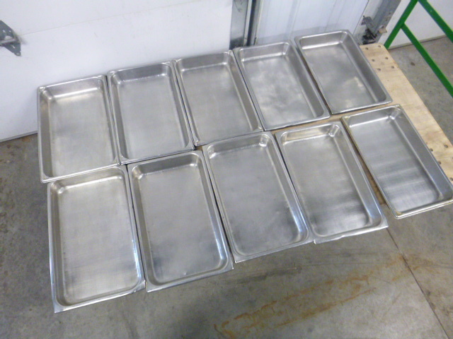 lot 111 image: 10 Full Size Steam Table Pans