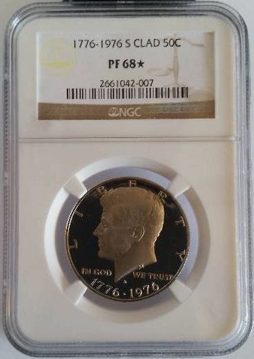 NGC Certified 1776-1976-S Bicentennial Clad Kennedy Half Dollar in Proof PF68 (Star) Condition