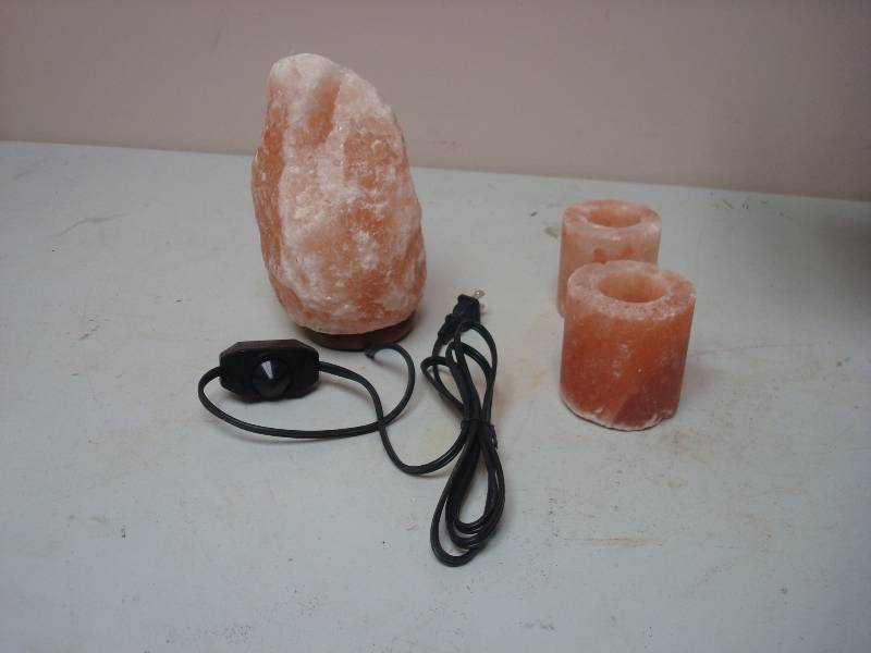 Crystal Rock Salt Lamp And Candle Holders