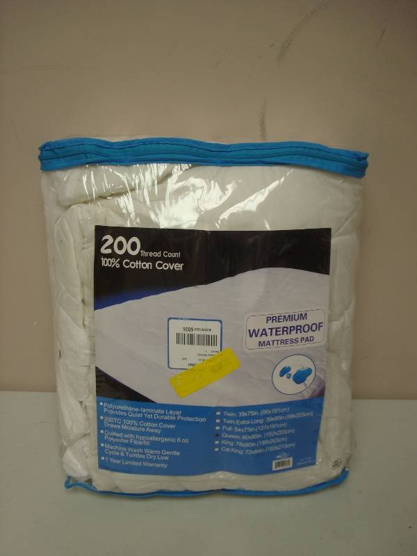 Cotton Cover Mattress Pad, Unused, Queen Size