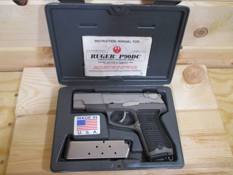 lot 2 image: Ruger P90DC Semi-auto pistol
