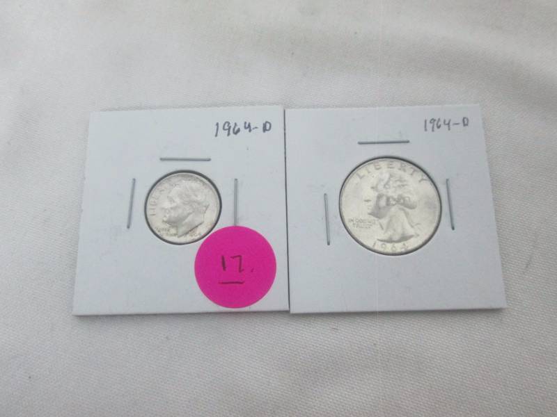 Silver Washington Quarter and Roosevelt Dime