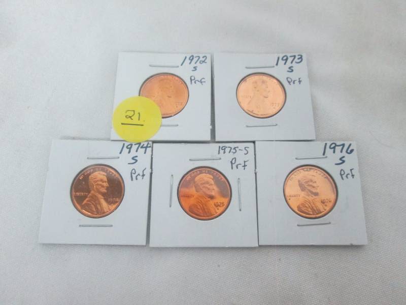 5 - Proof Lincoln Pennies