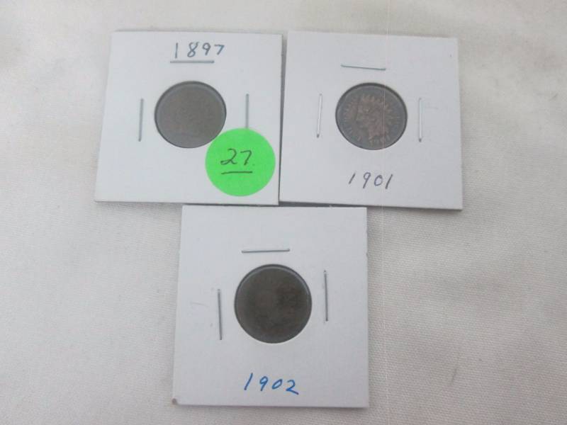 3 - Indian Head Pennies