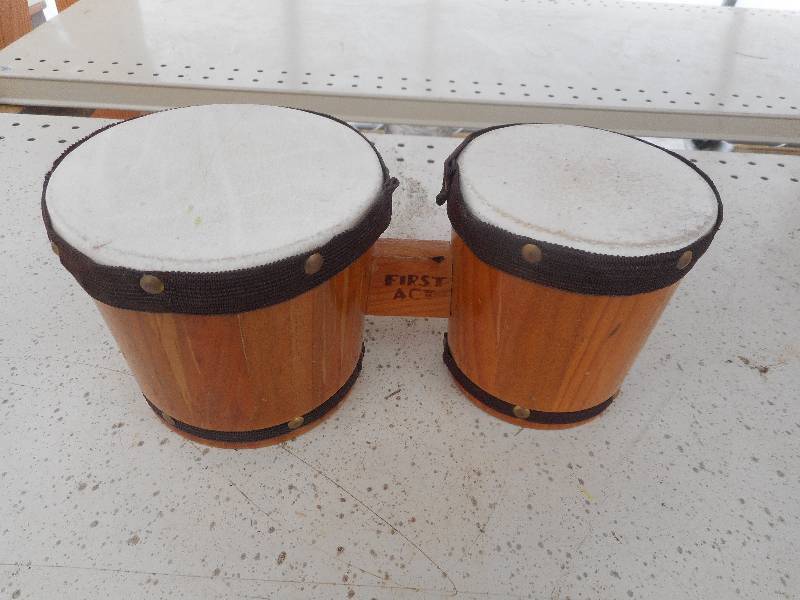 lot 27 image: WOODEN BANGO DRUMS