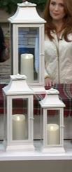 lot 27 image: Luminara 16 Heritage Indoor Outdoor Lantern with Flameless Candle & Remote - Ivory