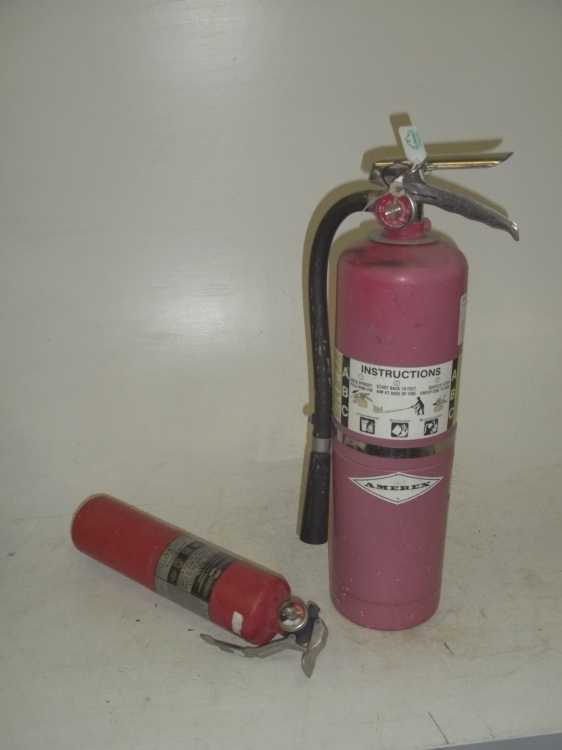 lot 30 image: 2 fire extinguishers one fully charged