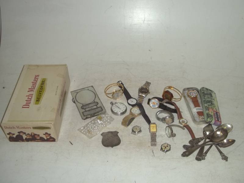 lot 109 image: Watches including Mickey Mouse and miscellaneous antiques