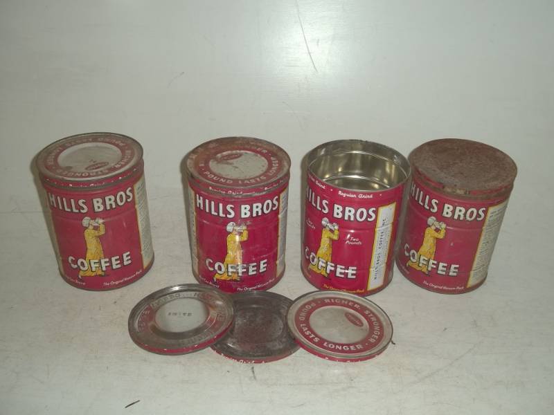 lot 115 image: Hills Brothers coffee cans