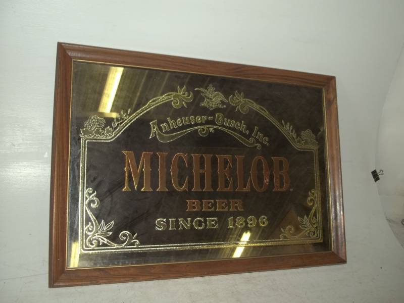 lot 164 image: Michelobe beer mirror 18 x 26