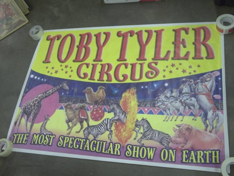 lot 200 image: Fantastic collectible Toby Tyler circus poster printed in Italy 39 x 55