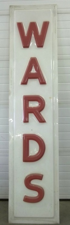 lot 201 image: Large vacuum mold 1950s Wards Department Store outdoor sign 8ft tall