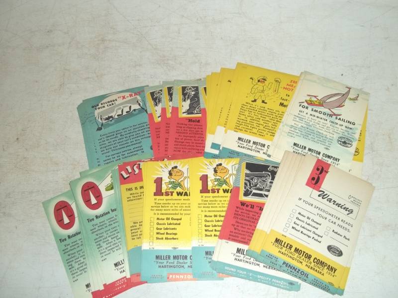 lot 214 image: large lot of 1950s service station mailing cards approx 100