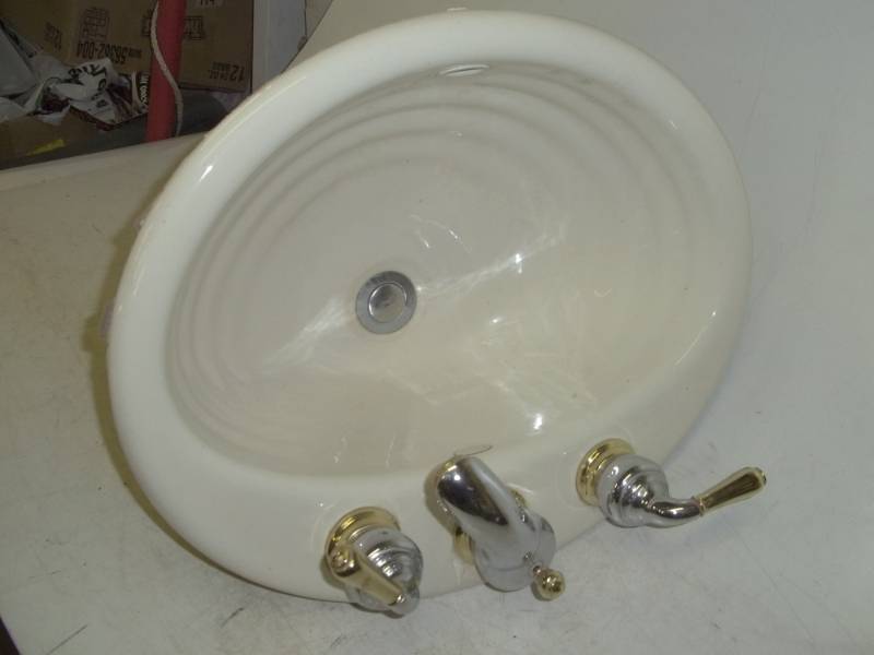 lot 238 image: Kohler high quality ceramic bathroom sink
