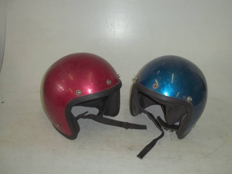 lot 258 image: Metal flake motorcyclesnowmobile helmets