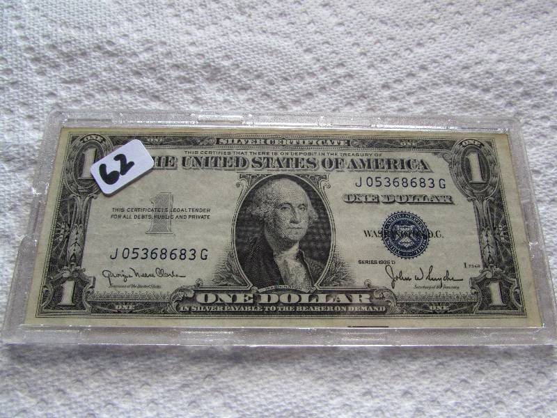 1935 D SILVER CERTIFICATE, UNCIRCUL...