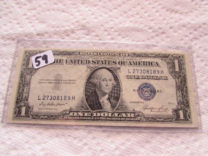 1935 SERIES E SILVER CERTIFICATE, U...
