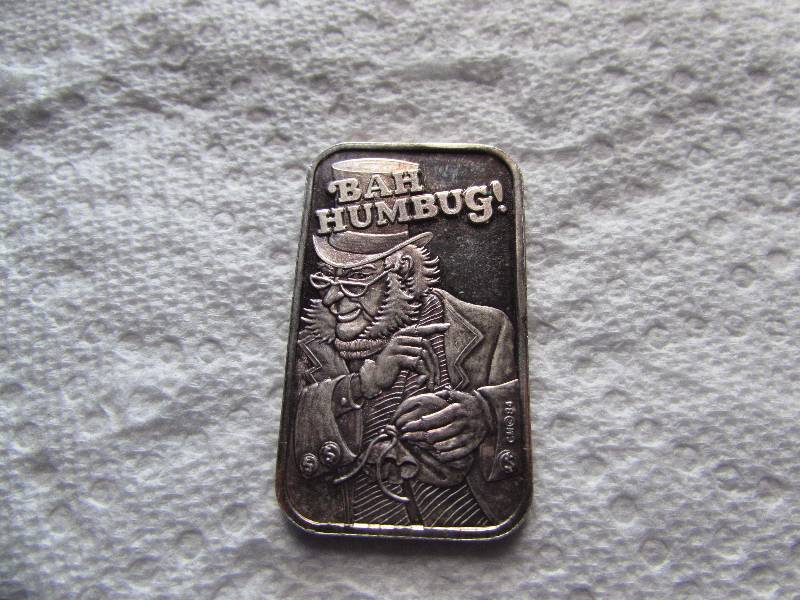 1 OZ .999 FINE SILVER BAH HUMBUG SI...