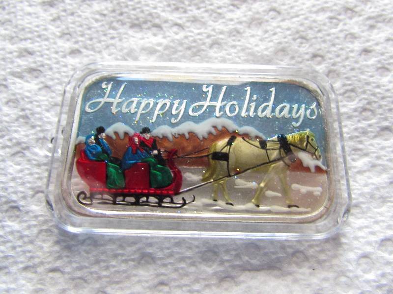 1 OZ .999 FINE SILVER HAPPY HOLIDAY...