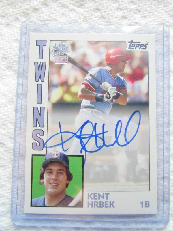 KENT HRBEK AUTOGRAPHED CARD...
