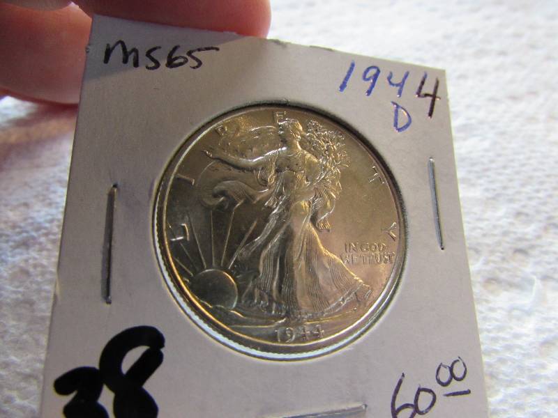 1944 D WALKING LIBERTY HALF DOLLAR,...