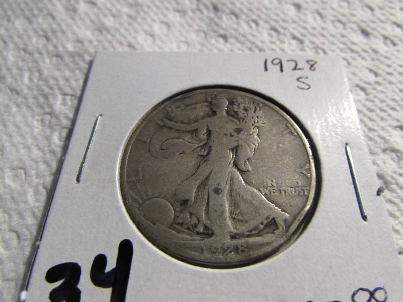 1928 S WALKING LIBERTY HALF DOLLAR...