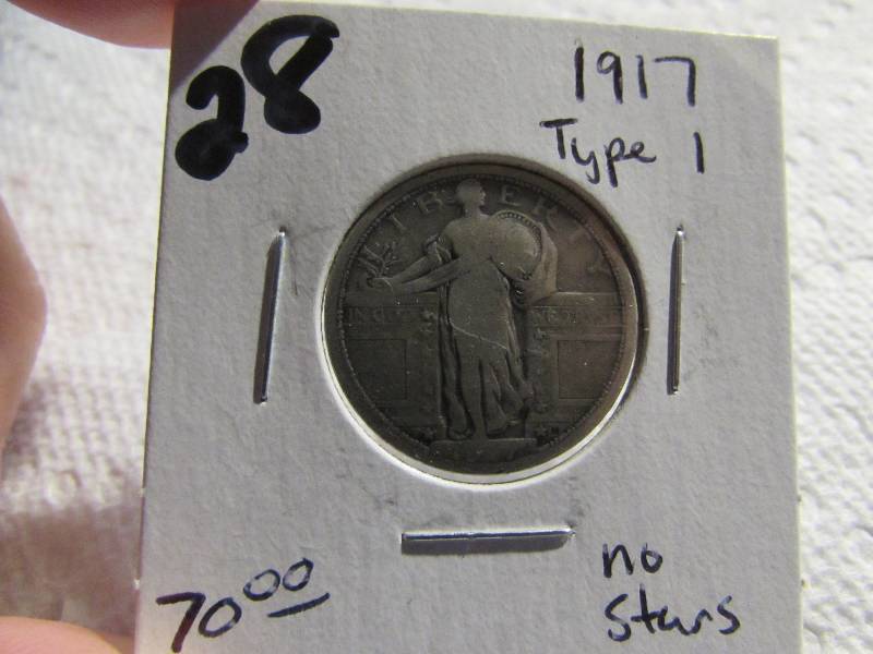 1917 TYPE 1 STANDING LIBERTY QUARTE...