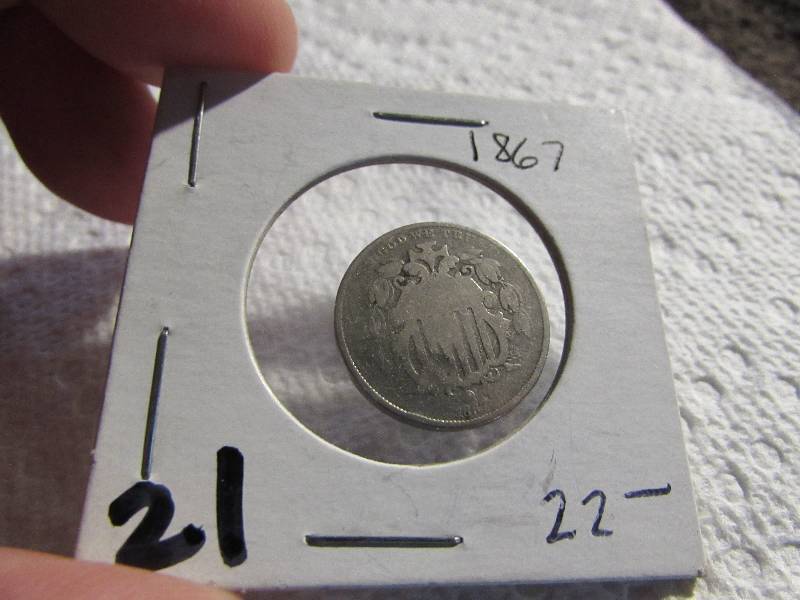 1867 SHIELD NICKEL...