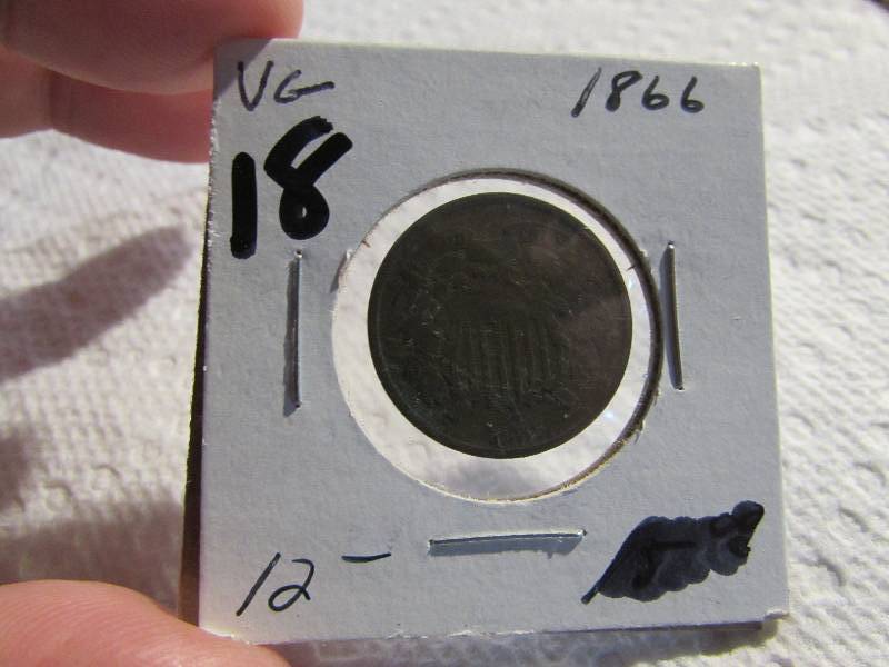 1866 2 CENT PIECE VG CONDITION...