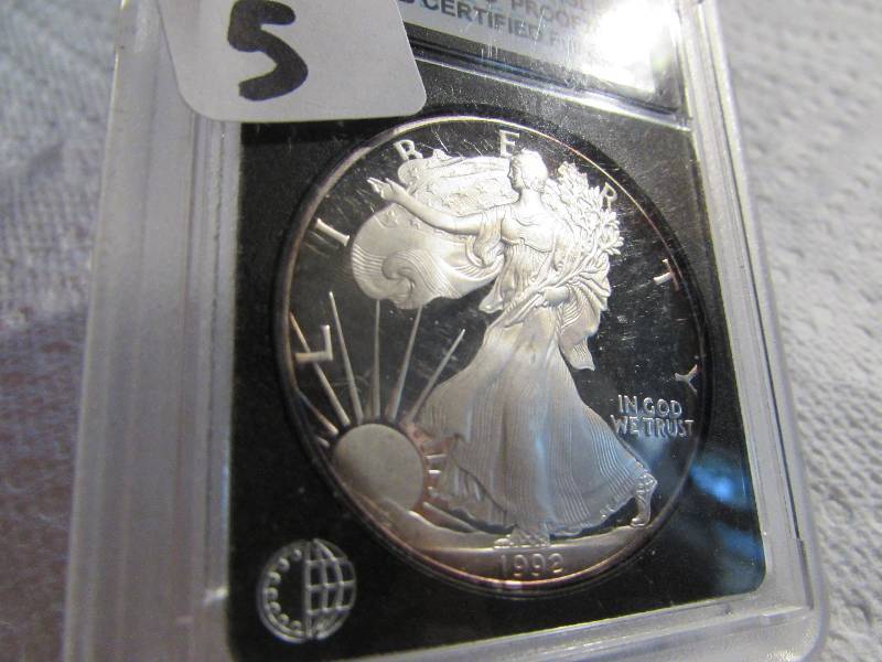 1992 S SILVER EAGLE CAMEO PROOF, 0 ...