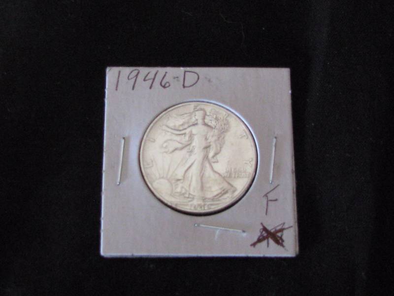 lot 7 image: 1946D 90% Silver Walking Liberty 12 Dollar