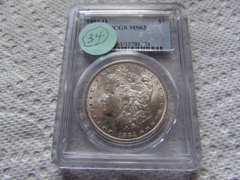 1884 O MORGAN SILVER DOLLAR - BU PCGS MS63