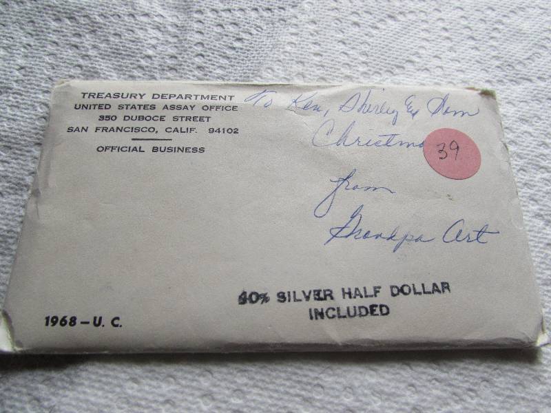 1968 P&D US MINT SET, W SILVER HALF