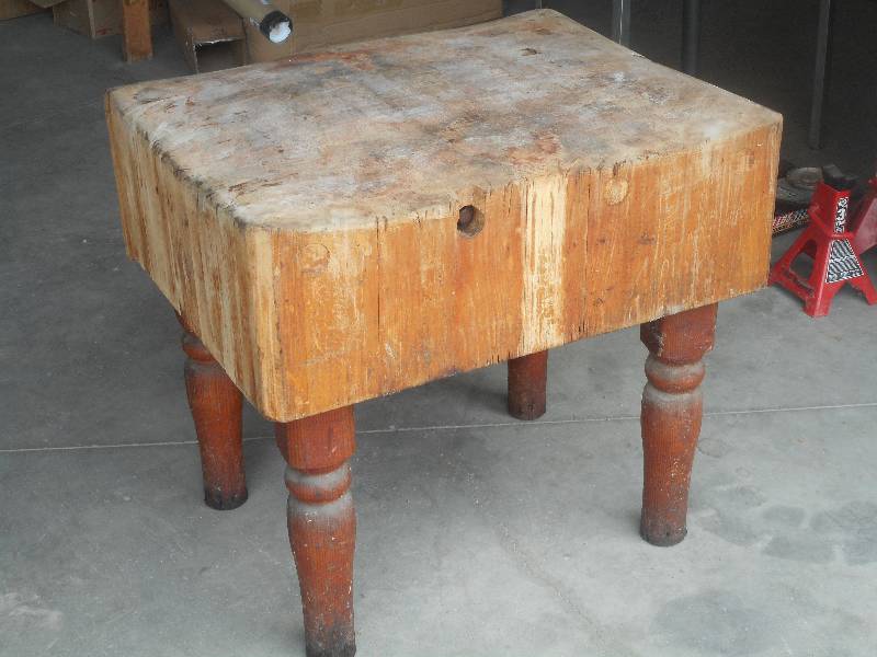 Vintage Solid Wood Butchers Block