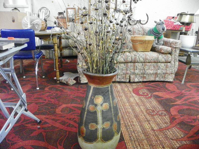 lot 115 image: Decorative vase with artificial plant