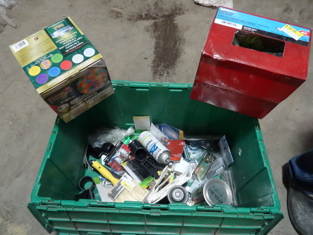 NEW LOT ENTIRE BIN incl. Box approx 2000 pcs 1 in Cap Nails, Xmas Decorative Bulb and Much More. GREEN BIN NOT INCLUDED