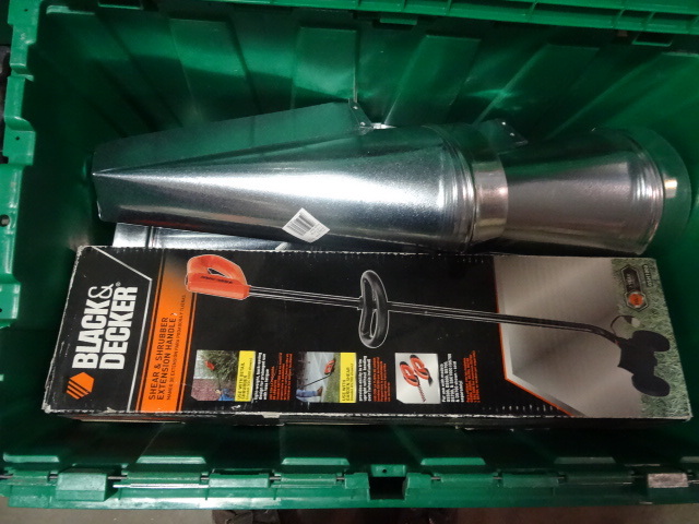 NEW LOT ENTIRE BIN HVAC Venting and Black and Decker Tool Extension Handle. Green Bin Not Included