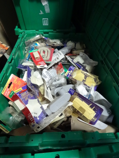 NEW LOT ENTIRE BIN Misc. Electrical  MUCH MORE. Green Bin Not Included