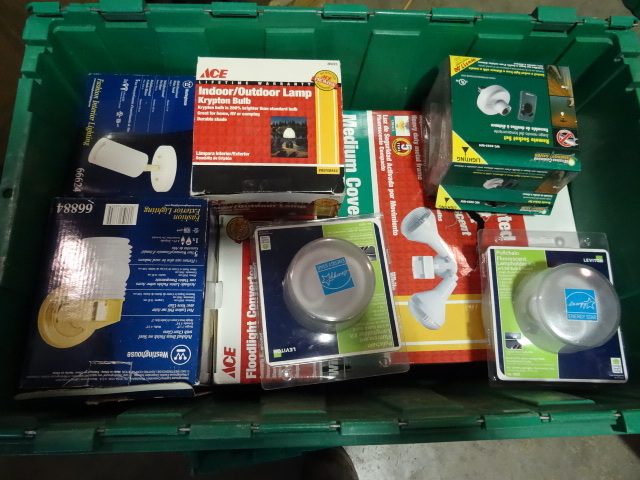 NEW LOT ENTIRE BIN Light Fixtures  MUCH MORE. Green Bin Not Included