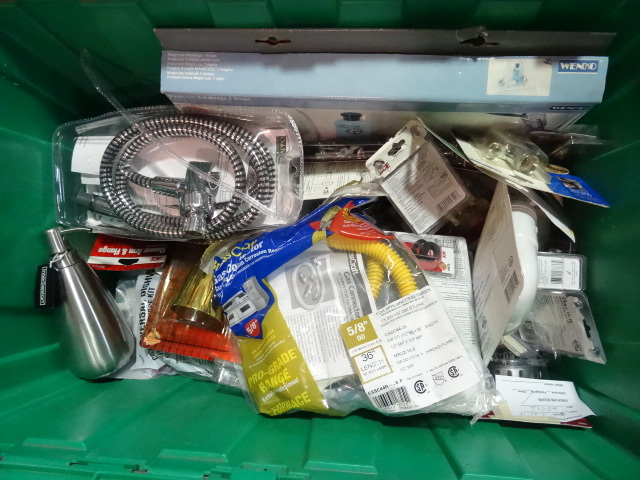 NEW LOT ENTIRE BIN Misc Plumbing  MUCH MORE. Green Bin Not Included