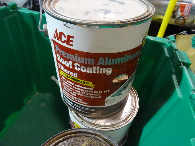 NEW LOT ENTIRE BIN Qty 6 Gallons Roof Coating. Green Bin Not Included