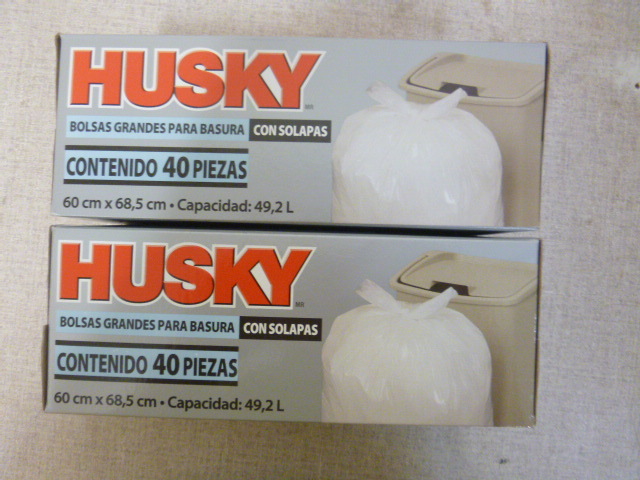 lot 76 image: 2 Boxes of Husky Flap Tie Kitchen Bags
