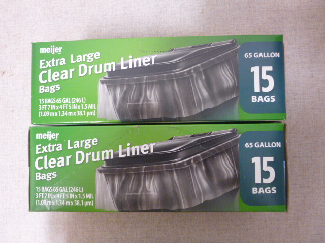 lot 83 image: 2 Boxes of Meijer Extra Large Clear Drum Liners
