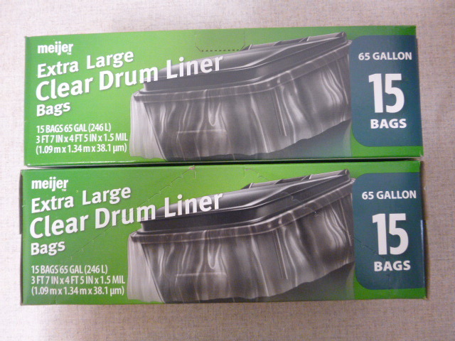 lot 85 image: 2 Boxes of Meijer Extra Large Clear Drum Liners