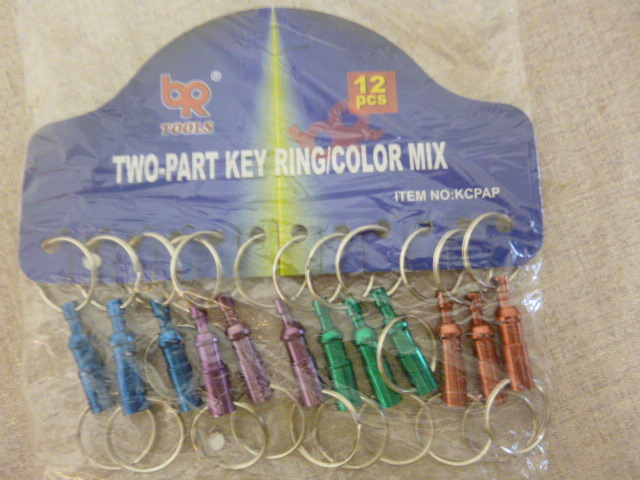 lot 108 image: 12 BR Tools 2 Part Key Rings
