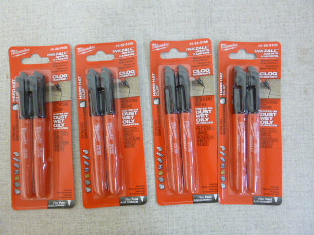 lot 111 image: 4 Packs of Milwaukee Inkzall Jobsite Markers