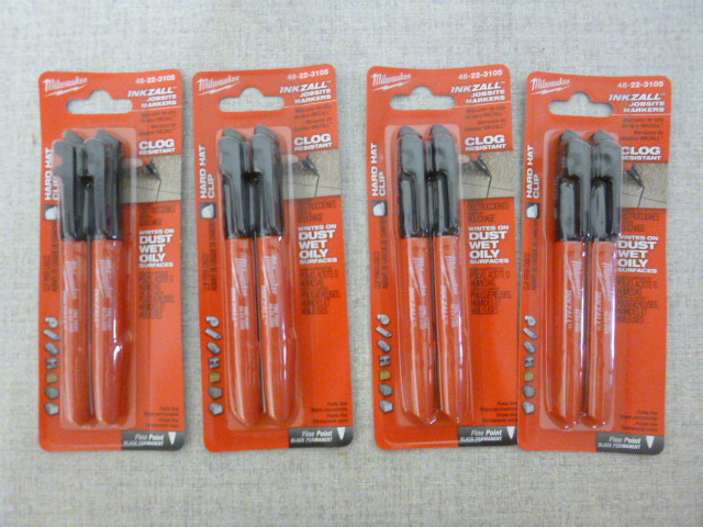 lot 112 image: 4 Packs of Milwaukee Inkzall Jobsite Markers