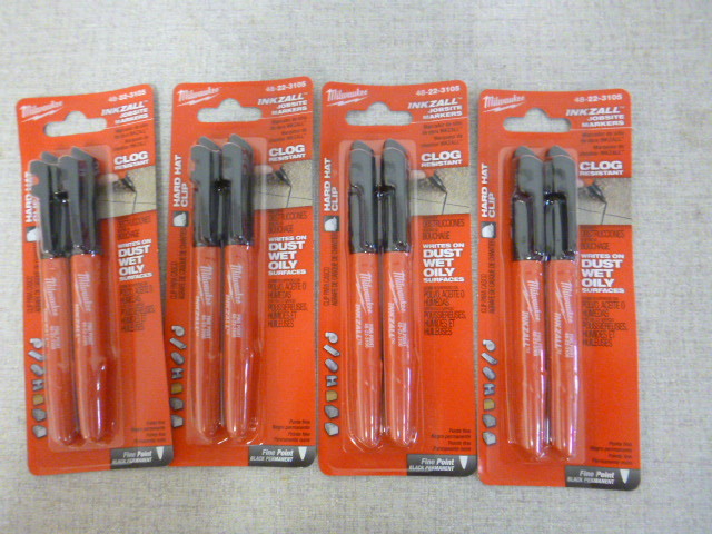 lot 115 image: 4 Packs of Milwaukee Inkzall Jobsite Markers